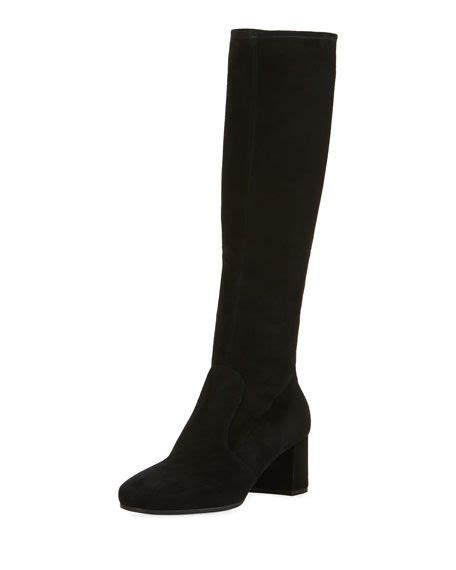 prada 55mm stretch suede to the knee boot|Black Suede Boots .